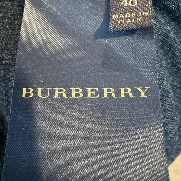 BURBERRY Size 4 Classy Black Silk dress with Charcoal Jersey trim! - Picture 7 of 7